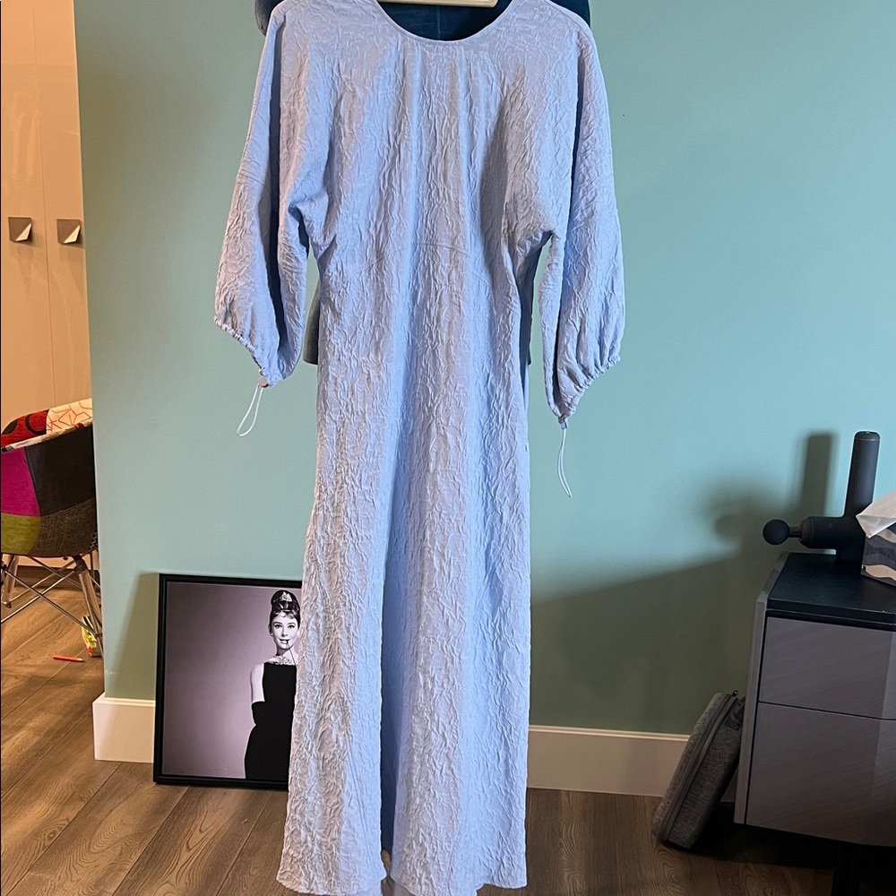 Zara Light Blue Long Sleeve Dress